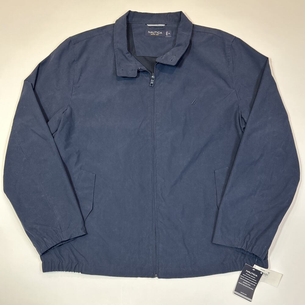 Nautica Men’s Lightweight Jacket XL Navy Blue Full Zip NWT Vent Back Polyester